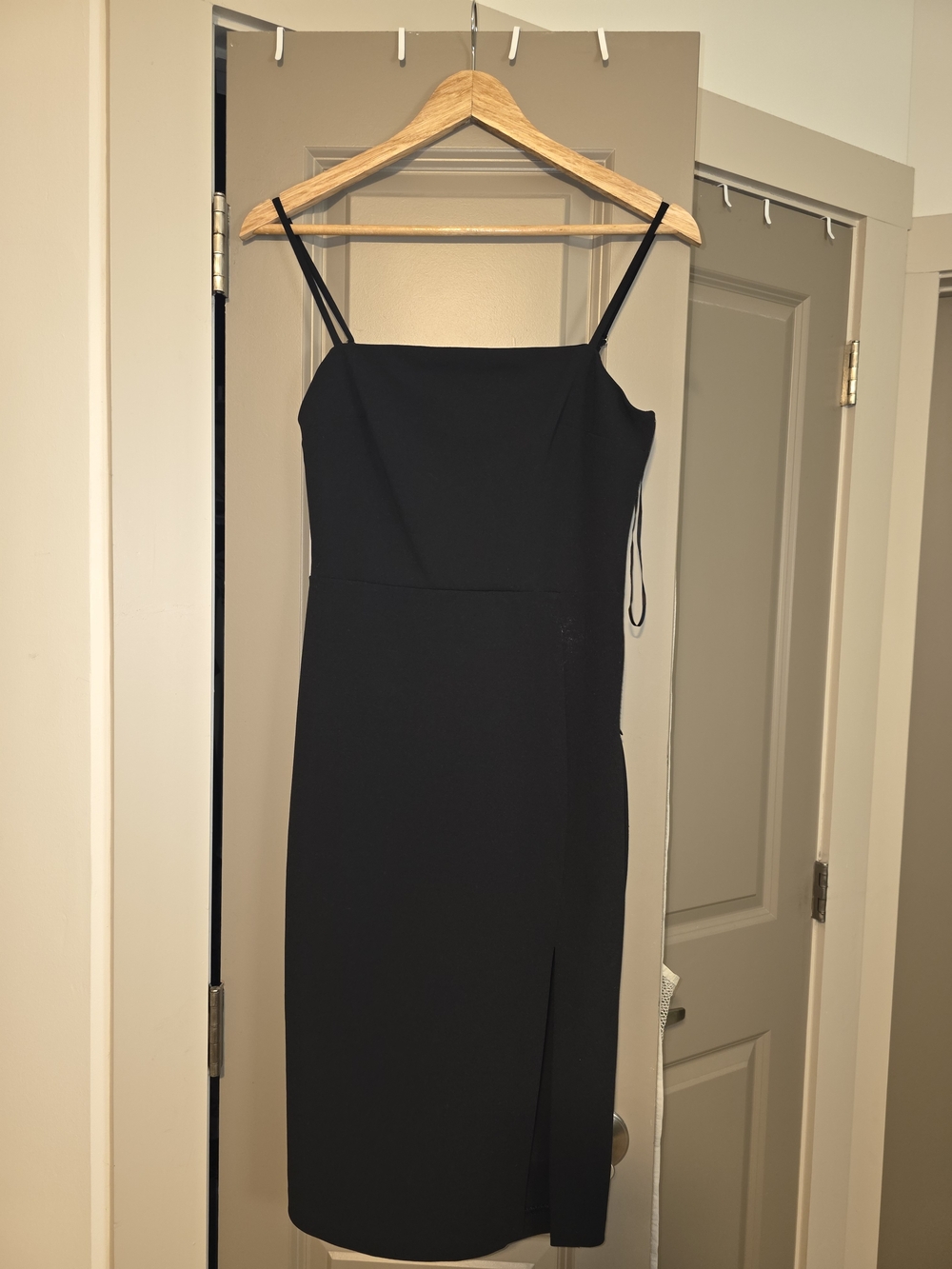 Express Black Spaghetti-Strap Midi Dress